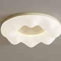 Modern White Wavy Ceiling Light With Soft Glow And Minimalist Design 3d model
