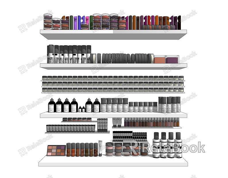 Modern cosmetics store display shelves model