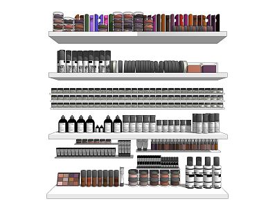 Modern cosmetics store display shelves model