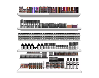 Modern cosmetics store display shelves 3d model