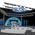 The future of science and technology stage dance lighting beam conference beauty Chen 3d model