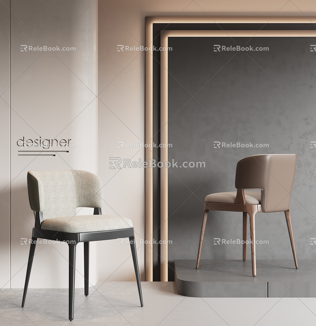 Dining Chair Single Chair Leisure Chair 3d model