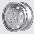 Silver Metal Wheel Rim With Modern Design And Multiple Holes For Tire Accessory