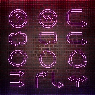 Neon Arrows Light Tube Signboard Cyberpunk 3d model