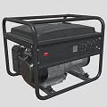 Portable Gas Powered Generator With Black Metal Frame And Silver Engine Component 3d model