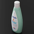 Baby Bath Product Light Green Bottle With Bathtub Image And Water Droplets Design