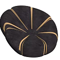 Gray Bean Bag Chair With Golden Lines And Petal Shaped Modern Design