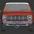 Vintage Red Pickup Truck With White Roof And Rustic Weathered Finish