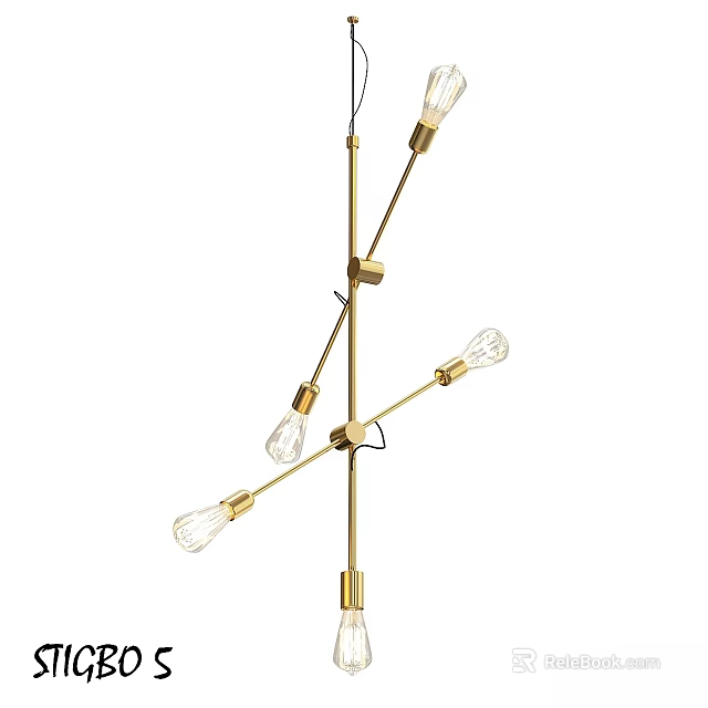 Modern Gold Multi Arm Chandelier With Clear Glass Bulbs For Home Interior Decor 3d model 