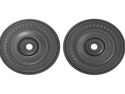 Black Circular Decorative Pieces With Intricate Carved Patterns And Central Hole 3d model