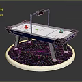 Air Hockey Table With Scoreboard Red Strikers And Playing Surface
