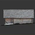 Traditional Wooden Cabin With Shingle Roof Wooden Walls Stone Foundation And Green Grass