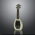 White Wooden Acoustic Ukulele Instrument with Tuning Pegs and Decorative Soundhole