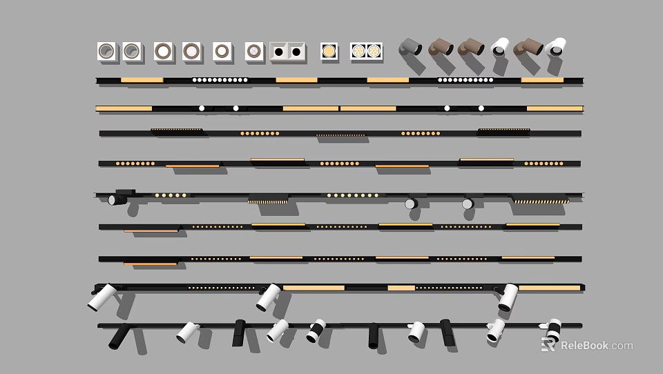 Various Modern Downlights And Spotlights With Different Designs For Home Lighting 3d model