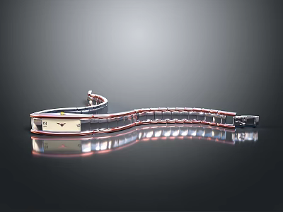 Sleek Silver Metal Bracelet With Minimalist Chain Design For Fashionable Accessory 3d model