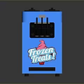 Blue Frozen Treat Machine With Dispensers Front Pedal And Frozen Treats Label