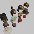 Hat and Helmet Pack 7 3d model