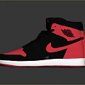 Stylish Black Red White High Top Sneakers With Nike Swoosh And Casual Design