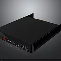 Black Rack Mountable Electronic Device With Control Panel And Interface Ports