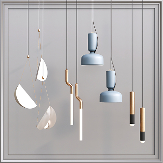 Modern chandelier luminaire combination 3d model