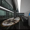 Modern Reception Area Interior Design With Marble Accents Sofa Seating And Patterned Rug