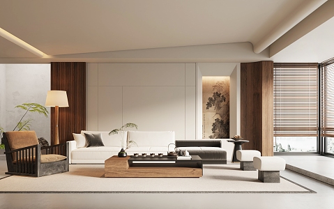 New Chinese Living Room 3d model