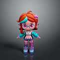Cute Game And Movie Character Featuring Red Orange Hair Pink Bow Big Round Glasses