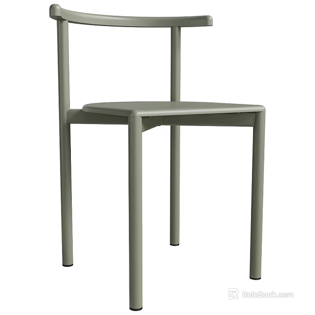 Modern Minimalist Single Chair With Sleek Metal Legs And Simple Design 3d model 