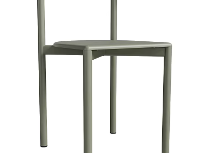 Modern Minimalist Single Chair With Sleek Metal Legs And Simple Design 3d model