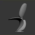 Modern Sculptural Single Chair With Curved Backrest And Ergonomic Smooth Design