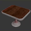 Modern Square Dining Table With Wooden Tabletop And Sleek Metal Base