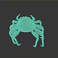 Detailed Aquatic Animal Crab With Dark Textured Shell And Extended Legs
