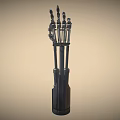 Black Robotic Mechanical Arm Model With Detailed Joints And Metal Structure