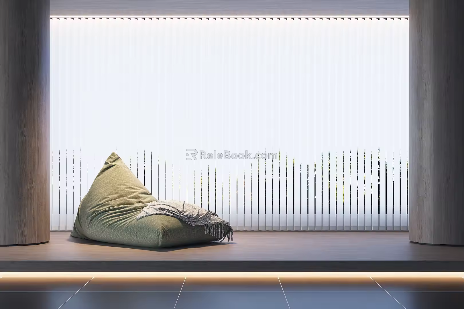 Modern Lazy Sofa Dream Curtain 3d model