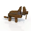 Wooden Bench Vice With Adjustable Handle And Vintage Workbench Tool Design