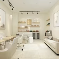 Modern Beauty Hair Salon Interior Design With Comfortable Chairs Beauty Beds And Product Shelves