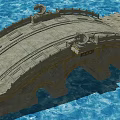 Traditional Stone Arch Bridge With Carved Dragon Decorations Over Blue Water