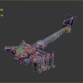 Futuristic Purple Blue Mechanical Creature With Long Body Glowing Parts And Detailed Structure
