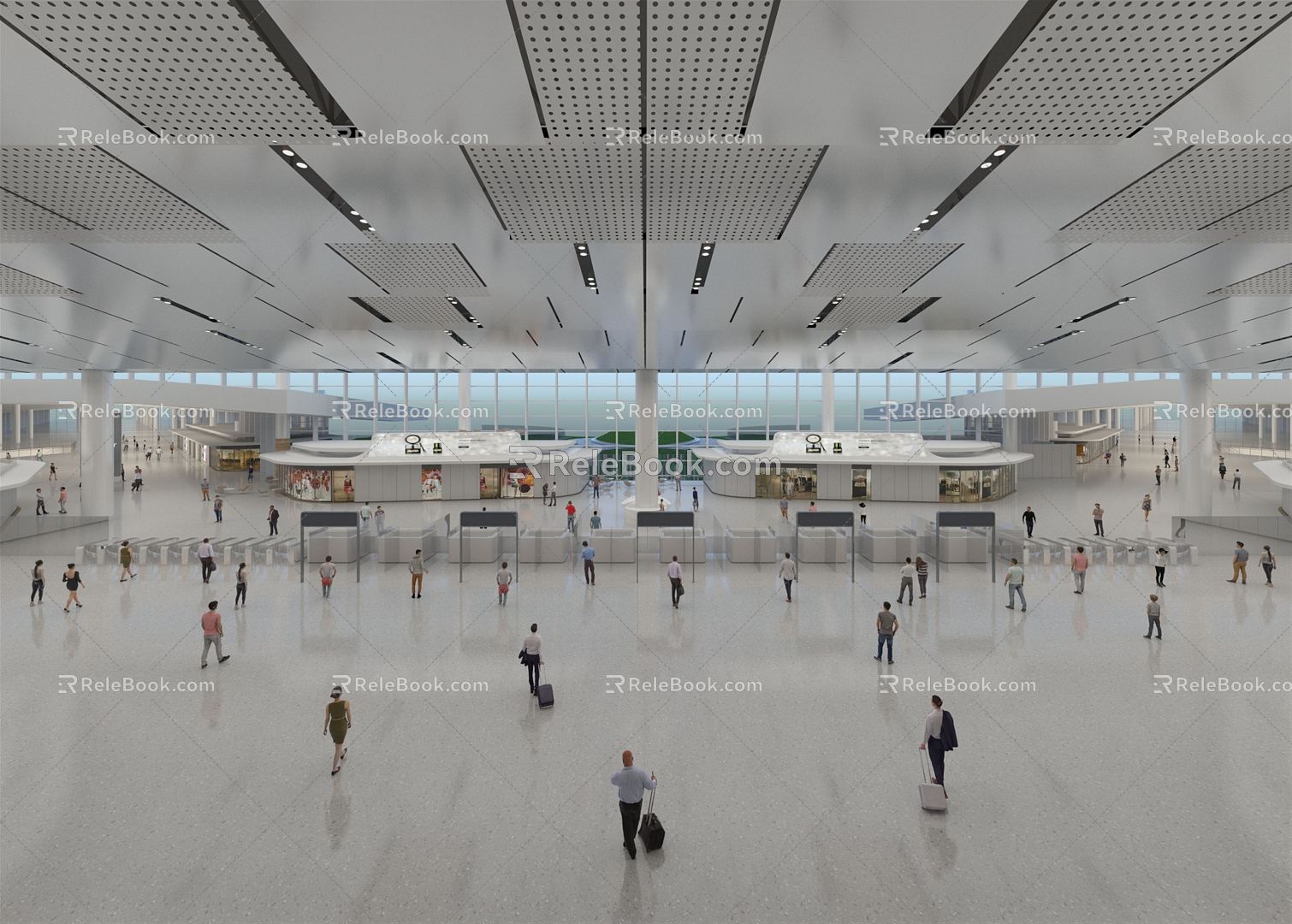 Indoor Airport Modern Airport 3d model