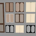 Modern Wardrobe Door Designs with Grid Patterns and Various Panel Styles 3d model