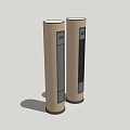 Brown Tower Air Conditioner Fan With Digital Display And Control Panel Design