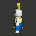 Yellow And Blue Rabbit Plush Toys As Decorative Furniture Accessories For Kids Room