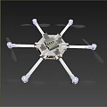 Hexacopter Drone With White Body Black Propellers And Hexagonal Frame Design