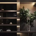 Contemporary Restaurant Interior Design Featuring Stone Walls Green Plants Wooden Decor And Black Flooring
