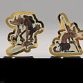 Collectible Decorative Monster Trophies With Cartoon Character Figures On Black Bases
