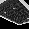 Modern Suspended Ceiling With Grid Framework Metal Rails And Recessed Lights 3d model