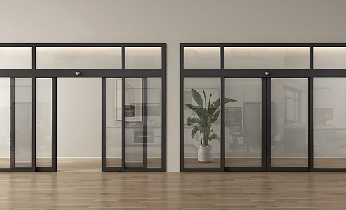 Modern electric induction door electric door electric sliding door electric glass door induction door 3d model