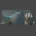 Amazon Prime Delivery Van Blue Commercial Logistics Service Vehicle With Brand Logo