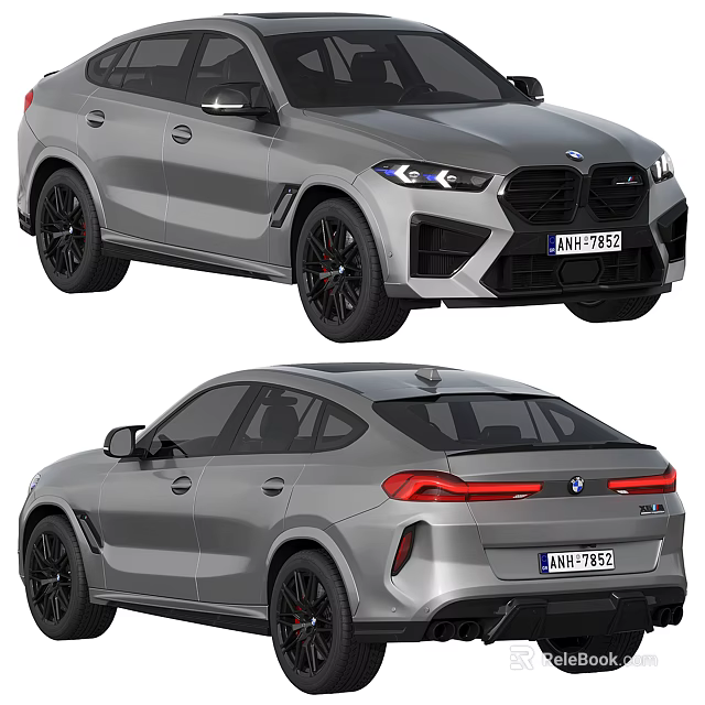 Silver BMW SUV With Sleek Design Front And Rear Views 3d model