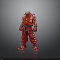 Muscular Man In Red Martial Arts Outfit With Headband And Red Shoes